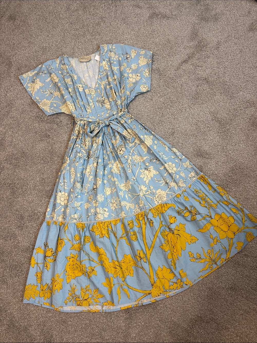 Hope & Ivy Noor MIDI Dress with Tie Waist